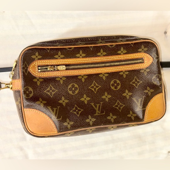 Pre-Owned Louis Vuitton Vintage Monogram Canvas Marly Dragonne GM Clutch - Picture 1 of 9